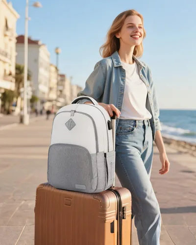 Miniatura 2 de LOVEVOOK Mochila escolar para mujeres y hombres, mochila clásica con compartimento para laptop de 15.6 pulgadas, bolsa ligera para libros