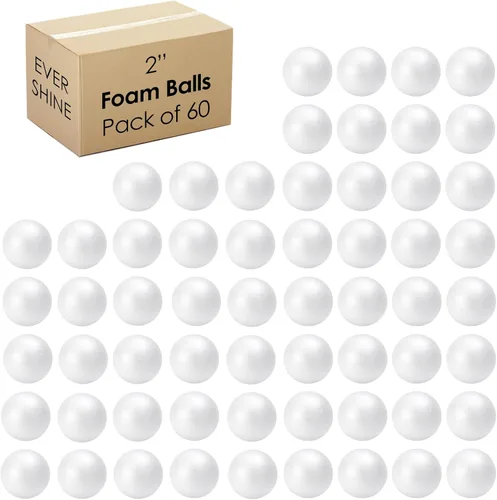 Miniatura 10 de Evershine 2 paquetes de bolas de espuma para manualidades de 8 pulgadas - Bolas de espuma de poliestireno blancas lisas para proyectos