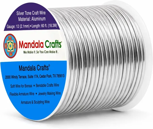 Miniatura 311 de Mandala Crafts - Alambre de aluminio anodizado de 8 calibre para hacer joyas - 9.75 m de alambre flexible negro colorido - Flexible para bonsái