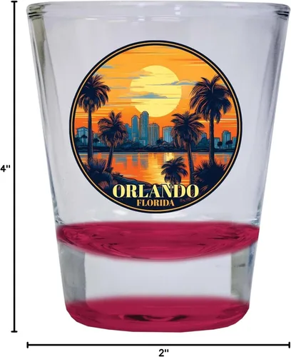 Miniatura 3 de Orlando Florida B Souvenir - Vaso de chupito redondo de 1.5 onzas, color azul, paquete de 2