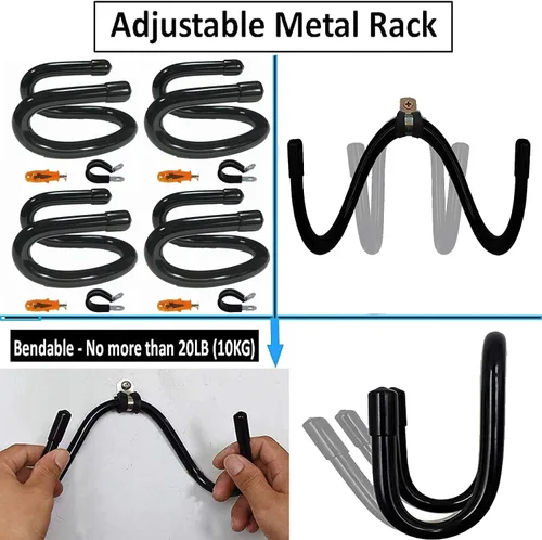 Miniatura 2 de AUXPhome Paquete de 4 estantes de almacenamiento para sillas, organizador y colgador de sillas plegables montadas en la pared, organizador