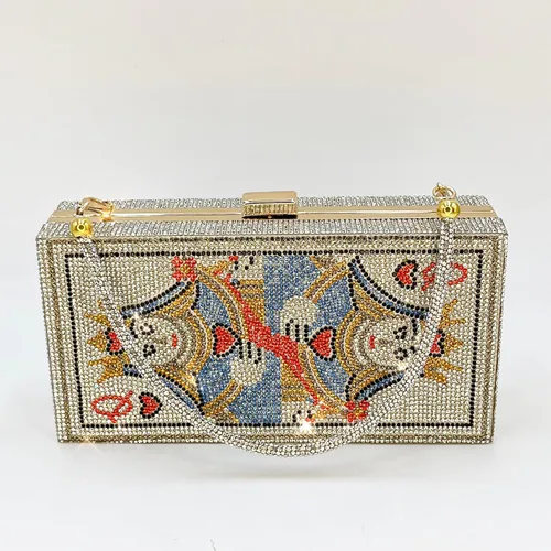 Miniatura 4 de Powerpurlife Bolsa de mano con diamantes de imitación para fiesta de noche para mujer