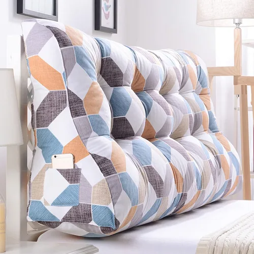 Miniatura 18 de CAMZ Almohada de lectura triangular de cabecera grande, almohada de posicionamiento individual, matrimonial, Queen King, almohada de apoyo
