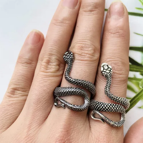 Miniatura 2 de Anillo largo tiantian serpiente para mujer Animal Punk Vintage Anillos ajustables plata serpiente anillos