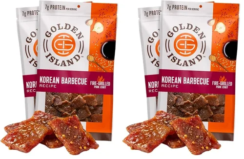 Miniatura 9 de Golden Island Cecina de Cerdo con Sabor a Barbacoa Coreana, Snack de Carne Especial, Sin Gluten con Condimento de Barbacoa Coreana, Snack