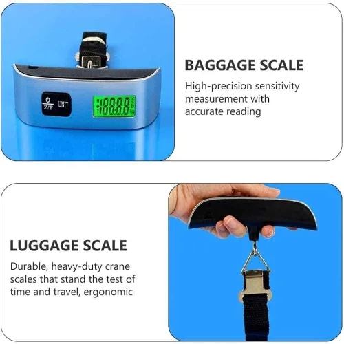 Miniatura 8 de Báscula digital de equipaje, báscula digital portátil para colgar, báscula digital de equipaje colgante de 110 libras con retroiluminación