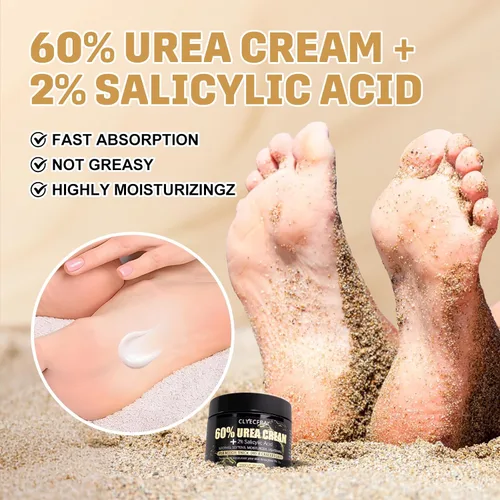 Miniatura 7 de 60% Crema de Urea con 2% Ácido Salicílico, Crema de Urea 60 Por Ciento para Pies y Manos - Hidratante de Fuerza Máxima para Piel Áspera, Seca
