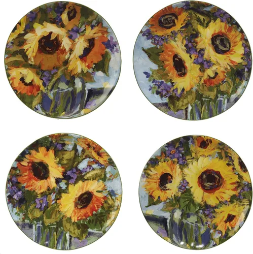 Miniatura 3 de Certified International Juego de vajilla de 16 piezas con ramo de girasol, servicio para 4