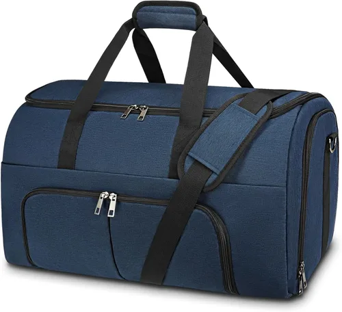 Bolsas de lona para ropa de viaje, bolsa de lona convertible para hombres y mujeres, almacenamiento en seco y húmedo, compartimento para zapatos, 2