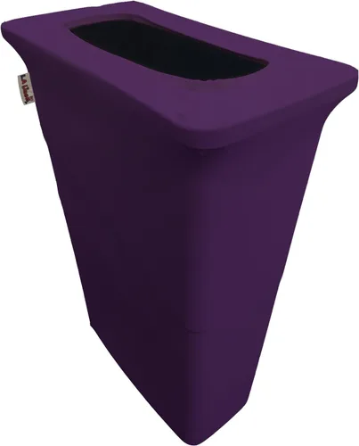 Miniatura 85 de LA Linen Cubierta para cubo de basura ajustable de elastano elástico de 32 galones, cubierta redonda para contenedor de residuos, decoración de Gris
