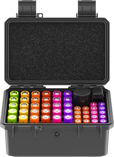 Miniatura 18 de KIWIFOTOS Organizador de baterías C con 15 ranuras para almacenamiento, resistente al agua, IP67, impermeable, celda C, LR14, contenedores alcalinos