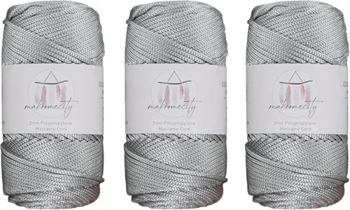 Miniatura 86 de Makromecity, Cordón de macramé de poliéster de 2 mm x 38 m (125 yardas) 2 mm de polipropileno, cordón de macramé para crochet, bolsas de macramé