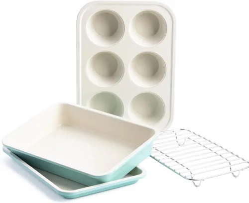 Miniatura 12 de GreenLife Horno tostador de sobremesa con freidora de aire de acero inoxidable, cerámica antiadherente saludable, libre de PFAS, bandeja y cesta