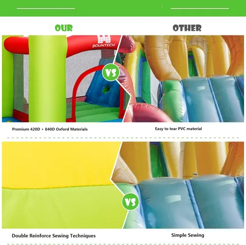 Miniatura 7 de Costzon - Casa inflable para niños, con tobogán acuático con pared de escalada, zona de salto, piscina pequeña, incluye bolsa de transporte de tela