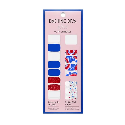 Miniatura 14 de Dashing Diva Flor Azul - Tiras de uñas de gel brillantes, sin rayos UV, resistentes al astillado, de larga duración, juego de manicura de 3 piezas
