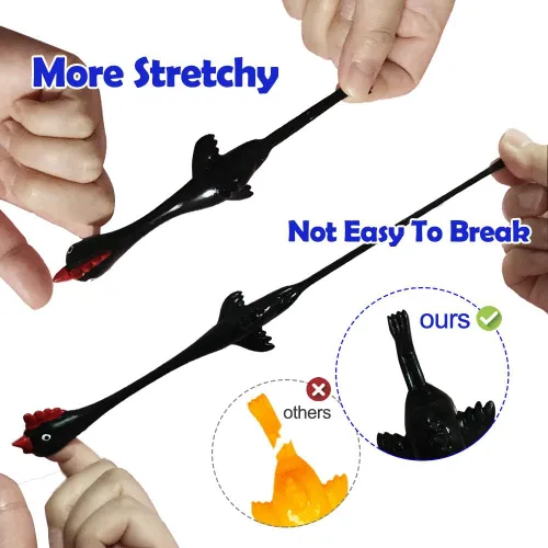 Miniatura 5 de Slingshot Pollo de goma Pollo Flick Pollo Volador Flingers Stress Gag Toys Stress Gag Toys, tirachinas de pollo de goma, divertidos rellenos