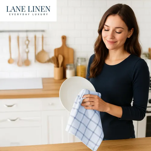Miniatura 9 de LANE LINEN Juego de Toallas de Cocina de Algodón, Paquete de 6 – Absorbentes, de Secado Rápido, Toallas para Platos, 18" x 28", Suaves, Toallas