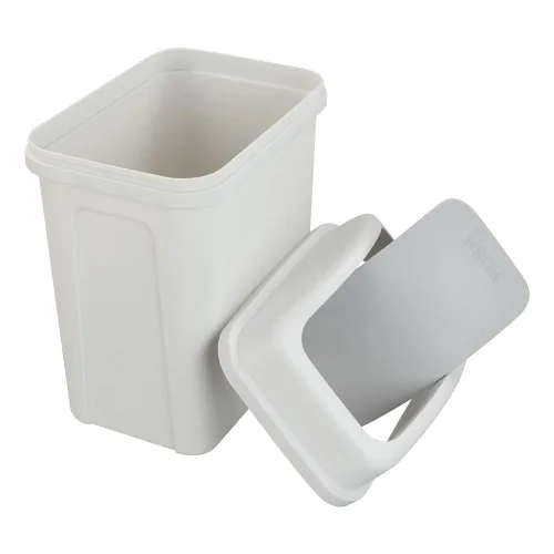 Miniatura 3 de Asking Cubo de basura pequeño de 1.8 galones con tapa abatible, cubo de basura de plástico, color gris
