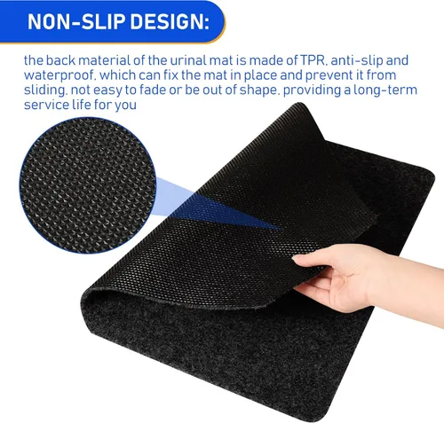 Miniatura 4 de Nuanchu Paquete de 6 tapetes para orinario para hombres, antideslizantes, para uso comercial, altamente absorbentes, almohadillas de baño para baño