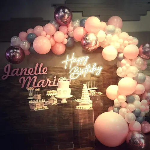 Miniatura 8 de Letrero de neón de feliz cumpleaños para decoración de pared, luces LED de neón blancas cálidas de 17×12 pulgadas, letrero de luz de neón de feliz