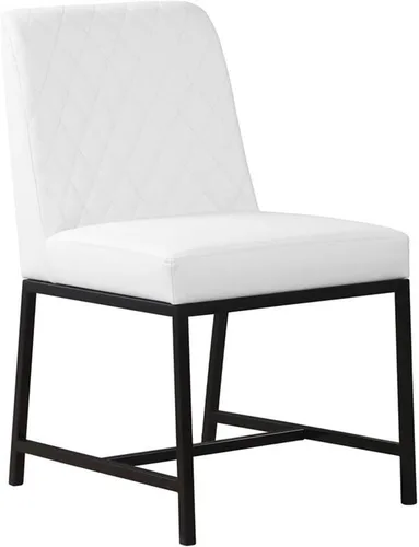 Miniatura 5 de Meridian Furniture Bryce Collection Modern - Silla de comedor tapizada de piel sintética contemporánea con patas de metal negro mate, juego de 2