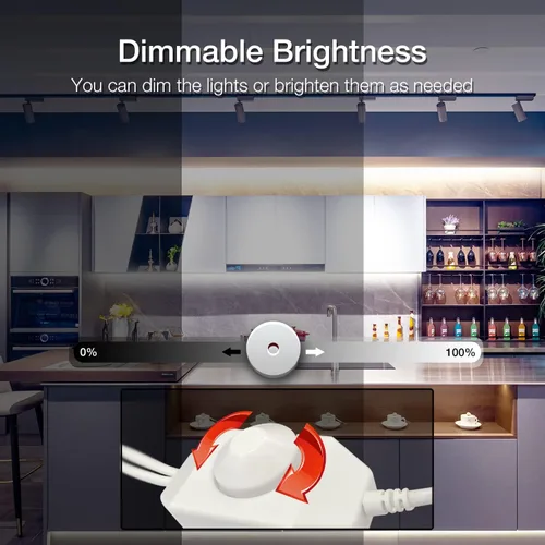 Miniatura 4 de DAYBETTER Tira de LED COB, 16.4 pies de tira de luces LED blancas, tira de luz LED regulable 6500K blanco brillante del día, 24V, 1600LEDs, cinta