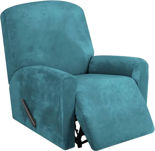 Miniatura 10 de FestiCorp Fundas para sillón reclinable de terciopelo real, 4 piezas de fundas para sillón reclinable pequeño Lazy Boy, fundas elásticas para sofá