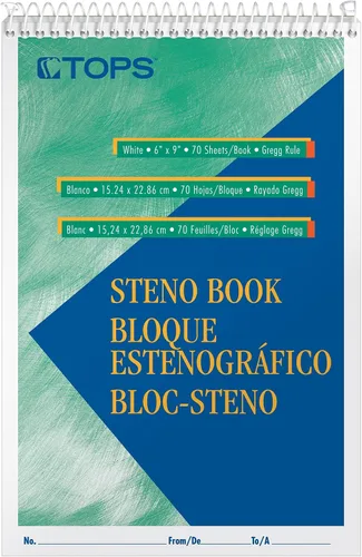 Miniatura 11 de Tops Steno Books, 6 x 9 pulgadas, regla Gregg, papel tinte verde, 80 hojas, paquete de 12 (8021)