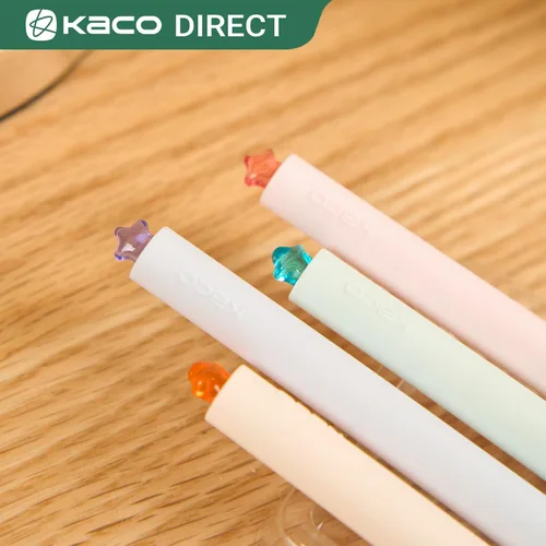Miniatura 4 de Kaco FIRST Bolígrafos de gel lindos de papelería, tinta negra, 0.7 mm de punta media, bonitos bolígrafos con estrellas para diarios