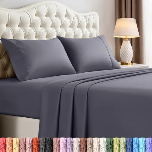 Miniatura 55 de Juego de sábanas King de Utopia Bedding – Juego de 4 sábanas para cama King, microfibra suave y transpirable, incluye 1 sábana bajera, 1 sábana Beige
