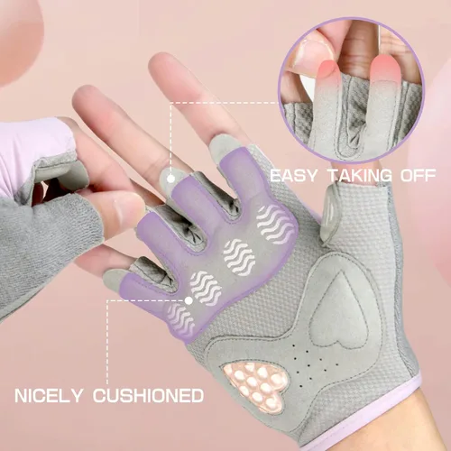 Miniatura 8 de Jaffick Guantes de entrenamiento ligeros para mujer Guantes de fitness transpirables con agarre antideslizante para gimnasio, levantamiento
