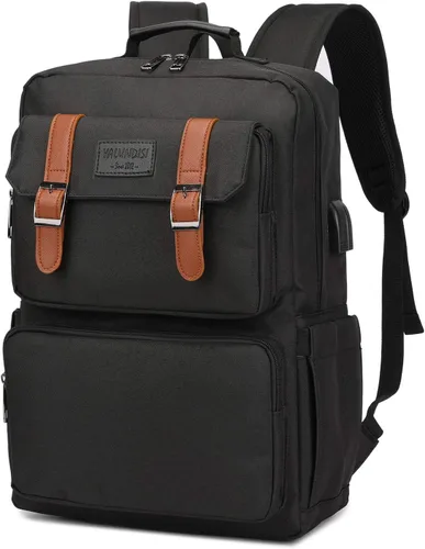 YALUNDISI Mochila para laptop para mujeres y hombres, mochila vintage para libros, antirrobo, 15.6 pulgadas