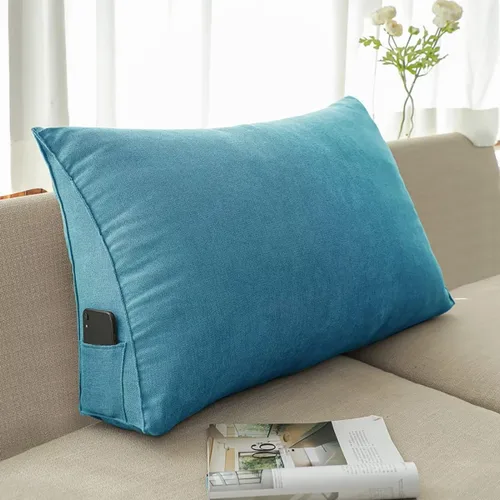 Almohadas de cuña para cabecero, almohada de lectura, almohadas de respaldo para sentarse en la cama, cojín triangular suave, almohada de sofá cama,