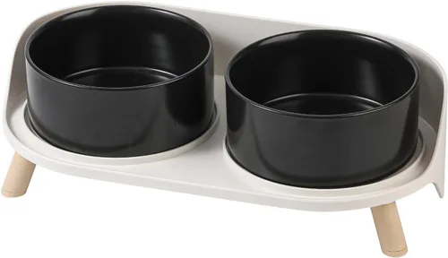 Miniatura 14 de Juego de Cuencos Elevados de Cerámica para Gatos - Platos Dobles Elevados para Alimentos y Agua - Base Antideslizante y Resistente a Salpicaduras