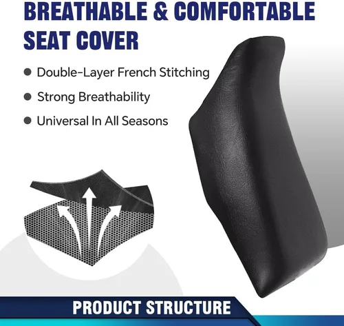 Miniatura 3 de PIT66 Funda para Asiento Negra Compatible con Honda Fourtrax 300 1988-2000 Funda para Asiento Weather-Resistant Black Replacement Seat Cover with