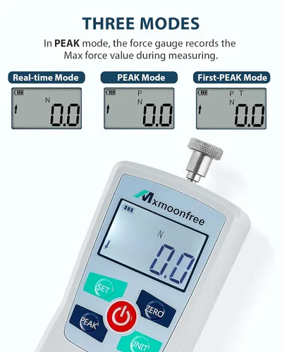 Miniatura 3 de 5N Medidor de fuerza digital Push Pull Tester portátil con estuche Auto Backlit LCD Large Screen Auto Power Off Units N/LB/Kg/Oz High Precision