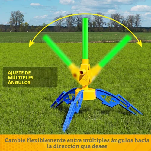 Miniatura 4 de Otoseth Lanzador de cohetes de juguete para niños - Lanza hasta 100 pies, 8 cohetes de espuma multicolor y soporte de lanzamiento ajustable