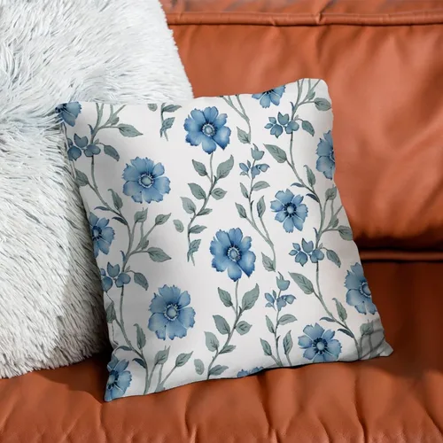 Miniatura 7 de Mughal - Funda de almohada de flor en monzón, diseño de loto azul, funda de cojín moderna, decorativa, decoración del hogar para sofá, cama