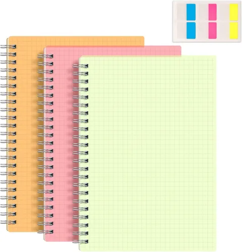 Miniatura 10 de RETTACY Cuaderno de diario en blanco, paquete de 3, 160 páginas por paquete, tamaño mediano A5 (5.7'' × 8.3''), papel grueso de 100 GSM, Transparente