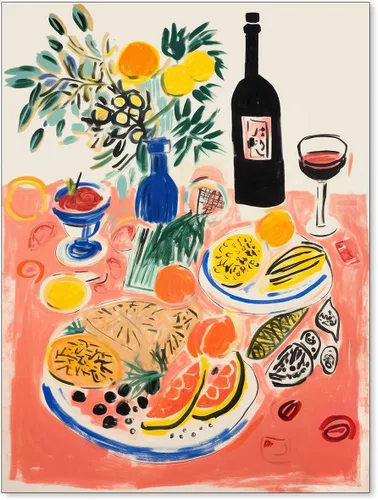 Miniatura 36 de Póster de pintura al óleo colorida de ventana abierta, arte de pared abstracto impresionista famoso y moderno, impresiones de lienzo estético