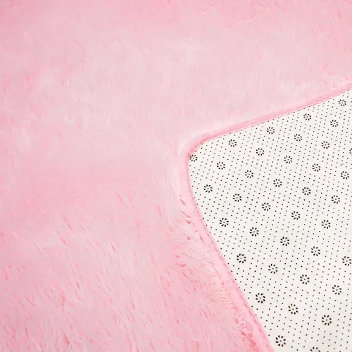 Miniatura 7 de Alfombra peluda para dormitorio, sala de estar, 2 x 6 pies, antideslizante, esponjosa, suave, alfombra lanuda beige y blanca para sala de estar