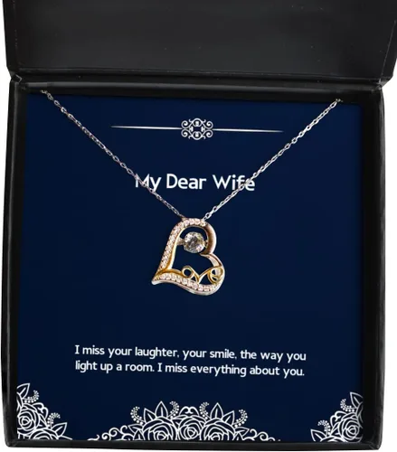 Fun Wife Gifts, I miss your laughter, your smile, the way you light up a room. I miss, Wife Love Dancing Necklace From Husband, Birthday present