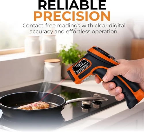 Miniatura 5 de Kizen LaserPro LP300 - Termómetro infrarrojo sin contacto, pistola de temperatura láser digital con pantalla LCD -58.0 °F ~ 1,112.0 °F, emisividad