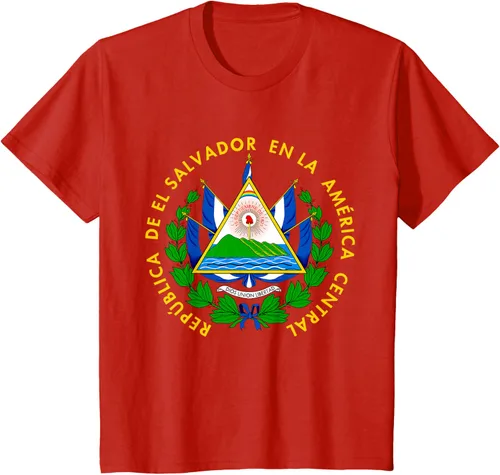 Miniatura 3 de Camiseta con diseño de emblema de la bandera de El Salvador