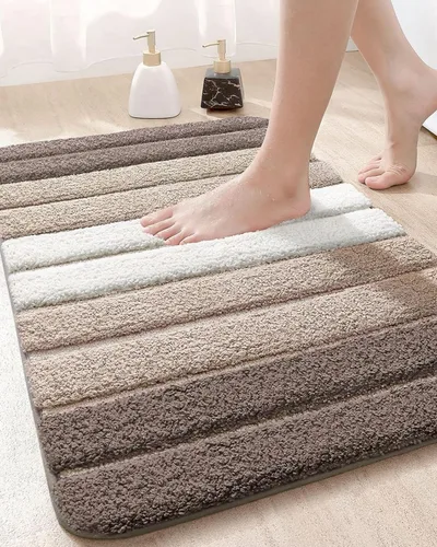Miniatura 10 de DEXI Tapetes de baño de microfibra absorbente de 17 x 30 pulgadas, secado rápido, lavables con respaldo antideslizante para suelo de ducha