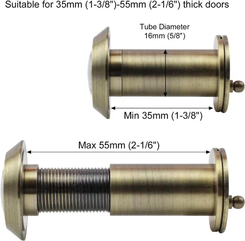 Miniatura 2 de Earl Diamond - Mirillas para puerta, mirilla de visor de puerta de latón macizo de 200 grados con cubierta de privacidad giratoria resistente