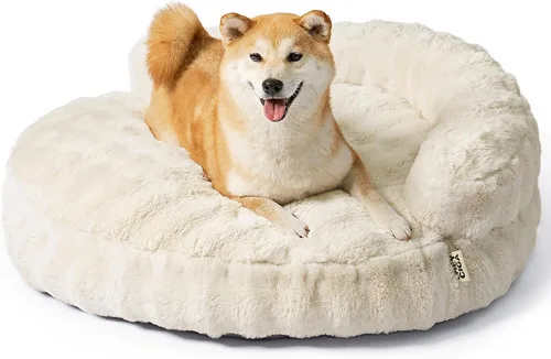 Miniatura 32 de EHEYCIGA Sofá cama suave para gatos de interior, cama extra pequeña esponjosa para perros con funda extraíble lavable, sofá para mascotas, Camello