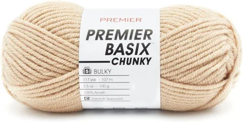 Miniatura 15 de Premier Yarns Basix Hilo Chunky Grueso, Perfecto para Elaborar Proyectos Rápidos, Peso Voluminoso, Hilo Acrílico, Acero, 3.5 onzas, 117 yardas
