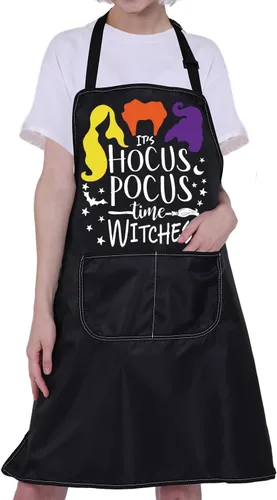 Miniatura 6 de CMNIM Sanderson Sister Aprons Hocus - Delantal inspirado en la película, regalos para los fanáticos de Winifred, Sarah y Mary Witch, delantal