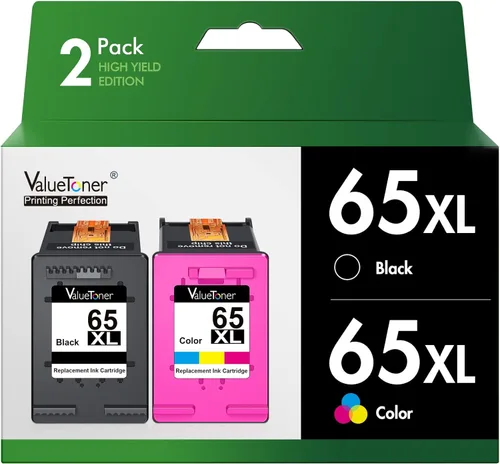 Valuetoner - Cartuchos de tinta remanufacturados de repuesto para HP Ink 65 XL 65XL para cartuchos de tinta HP Deskjet 3755 Envy 5055 5052 5058